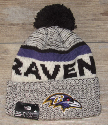 Baltimore Ravens NE On-Field Cuffed NFL Winter Double Knit hat cap size Men's