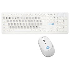 Wireless Maus Und Tastatur Set Mit Klebern Englisches Uk Qwerty Layout Weiß M&K