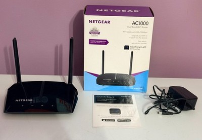 Netgear AC1000 Dual-Band WiFi 5 Router-Black R6080-100NAS + Quick Start Guide