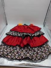 Day of the Dead Tie-On Bustle Skirt Skull Dress Up Halloween Adult Costume OS
