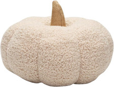 Sherpa Pumpkin Plush Stuffed Halloween Decoration Modern Fall Home Decor