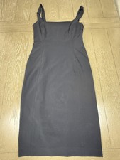 French Connection Black Dress size 4 Sheath Pencil Square Neck Knee Length