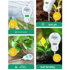 Soil Tester Digital Plant PH Humidity Temperature Sunlight Nutrient Test Meter