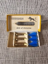 Vintage Old 1978 Unicorn Darts of Distinction 1000-4-b Blue Very Rare 3 Pieces