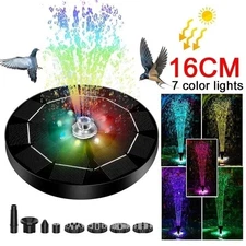 Solar Power Bird Bath Fountain Pump Night Floating Garden Bird Bath Kit w/12 LED