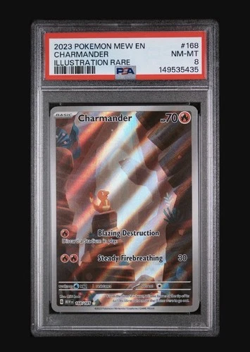 Pokémon Charmander 168/165 Scarlet & Violet 151 Illustration Rare Holo PSA 8