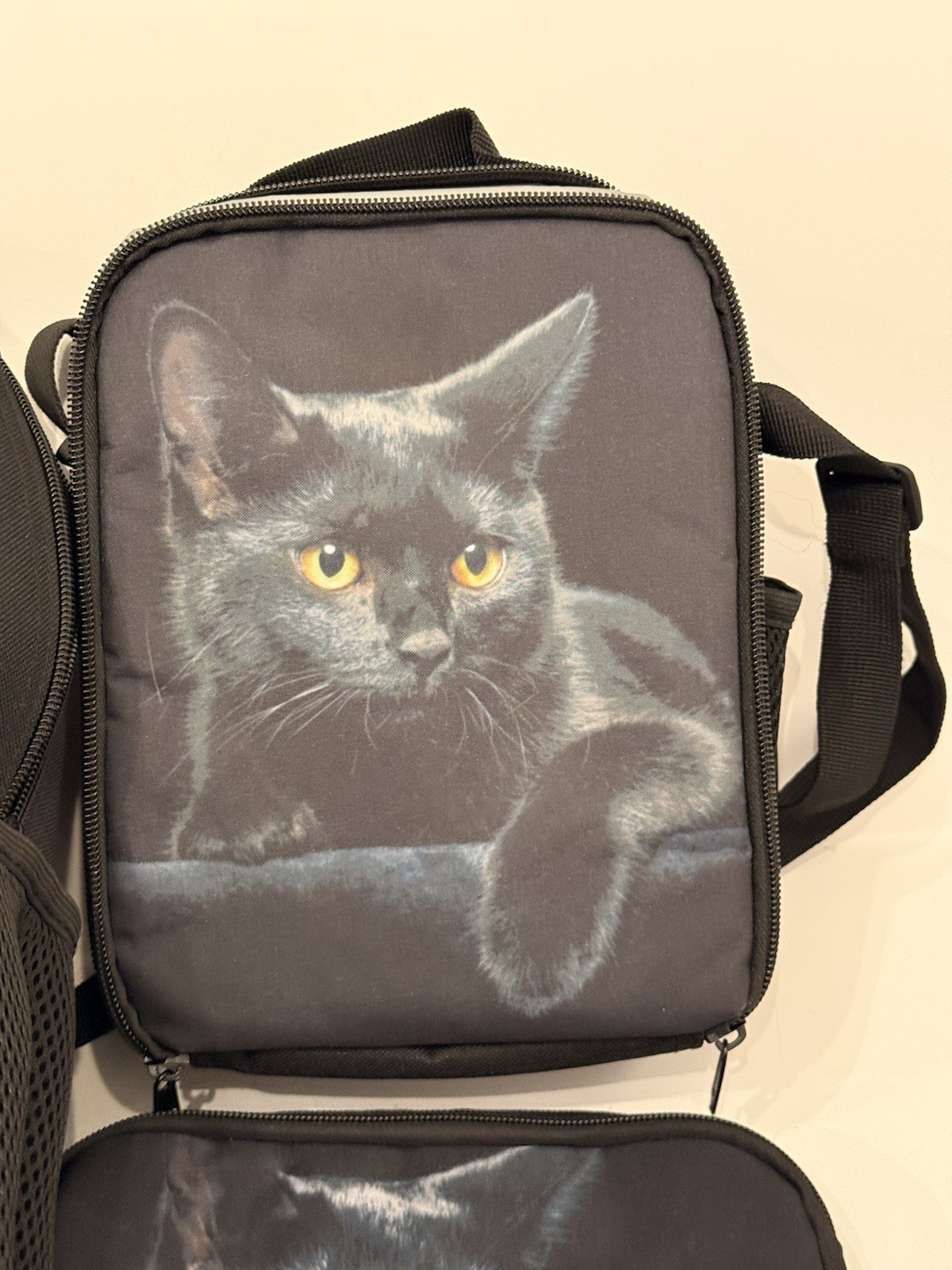Black Cat 17" Kids Backpack Bookbag with Lunch Box And Pencil Case image 4