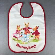 Vintage Bunnykins Childrens Bib by Kleinerts USA Royal Doulton circa 70s Unused