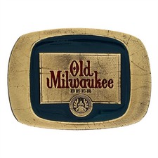 Vintage NOS Old Milwaukee Beer Drinker Gift Wisconsin Brewery Stroh Belt Buckle