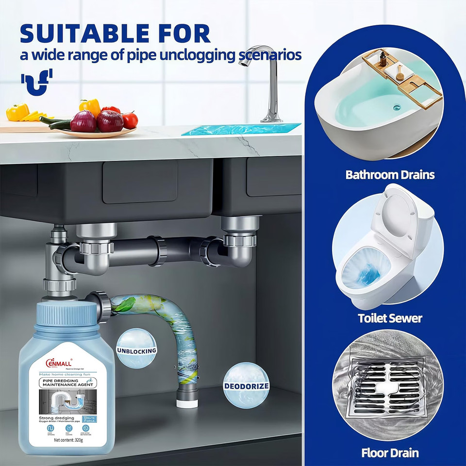 Product photo 6 of 8 — Bathroom Shower Clog Remover, Safe for All Pipes 320g