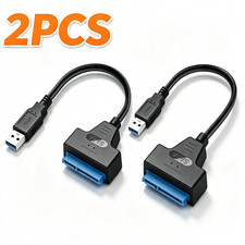 2PCS 2.5" SATA SSD to USB 3.0 Converter Adapter with Type-C for PC Laptop