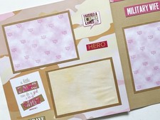 Army Camo Scrapbook Layout, Army Wife Scrapbook Pages, 12 by 12 Army layouts