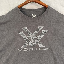 Vortex Optics Logo Short Sleeve T-Shirt Men 2XL Charcoal Camo Hunting Y32