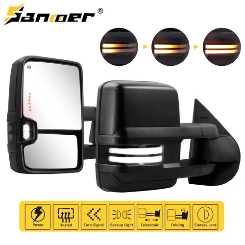 Switchback Towing Mirrors For 2007-2013 Silverado GMC Sierra 1500 2500HD 3500HD
