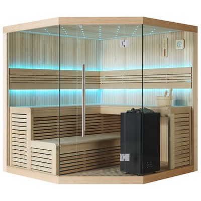 AWT Sauna B1111B , Hemlock, 200x200, 9kW Virta Bi-O