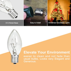 25 Pack C7 Clear Replacement Bulbs, 120V 5W Incandescent, C7 Christmas Lights, E