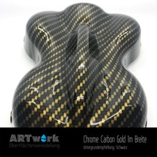 Wassertransferdruck Folie WTD Hydrographics Chrome Carbon Gold 1m x 1m Breite 