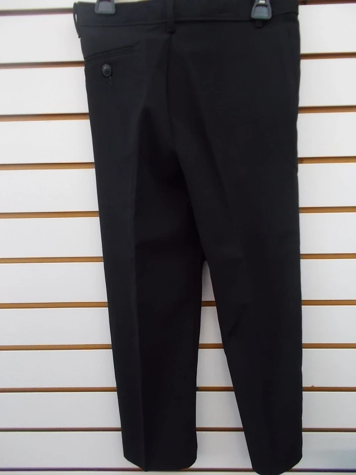 Boys $36 CHAPS Black Flat Front Dress Pants Sizes 6 Regular, 7 Regular & 7X - Image 2 of 3
