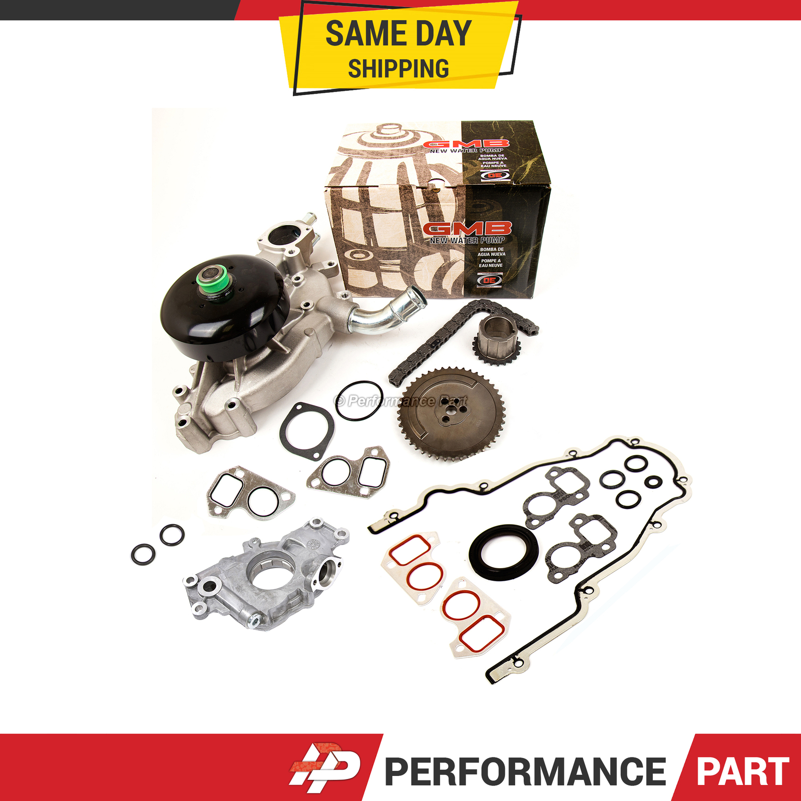 Timing Chain Kit Cover Gasket Water Oil Pump for 9704 Cadillac GM 4.8