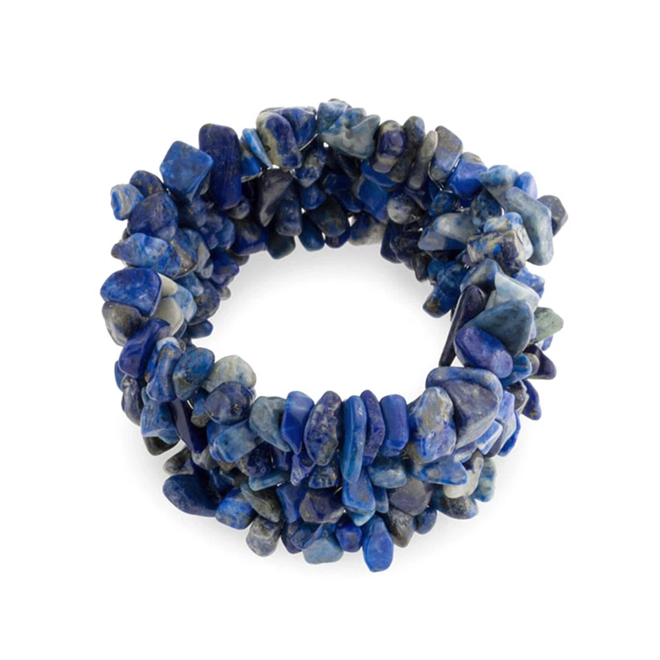 Conjunto de pulsera elástica collar babero llamativo con astillas de piedra más colores Foto 2 de 4