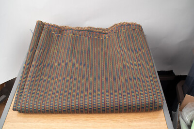 Lined Indoor Outdoor Fabric Brown Striped With Bonus Piece Attached 57'' X 3 4/5'