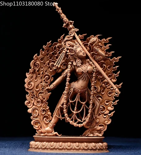 Exquisite Red Copper Carving Vajrayogini Buddha Statue Tibet Buddhism Statue - Picture 5 of 10