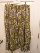 SAG HARBOR full length skirt sz. 16w, tropical floral, stretch waist