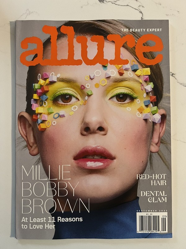 ALLURE MAGAZINE SEPTEMBER  2022 MILLIE BOBBY BROWN Cover BRAND NEW Red Hot Hair