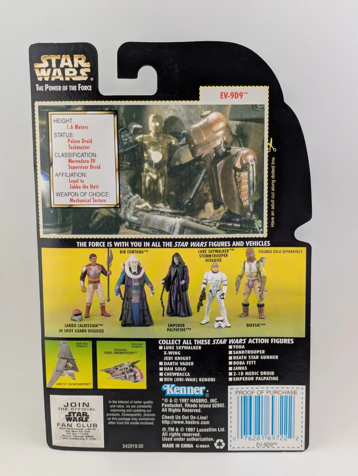 Kenner Star Wars POTF EV-9D9 With Datapad Green Card Holo Photo Hasbro NEW - Image 2 of 2