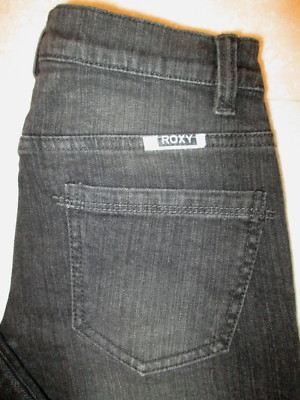 Roxy Super Skinny Stretch Womens Black Jeans Size 0 x 33 New destroyed