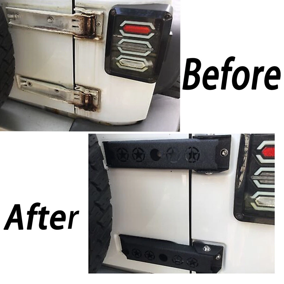Fits 2007-2017 Jeep Wrangler JK Steel Heavy Duty Reinforc Tailgate Hinge Set - Imagem 2 de 4