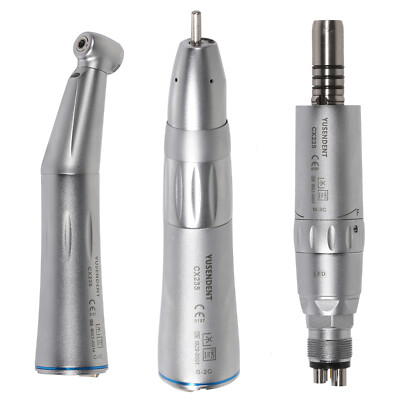 Dental Fiber Optic LED Push Button Contra Angle Straight Air Motor 6Hole /Kit CA