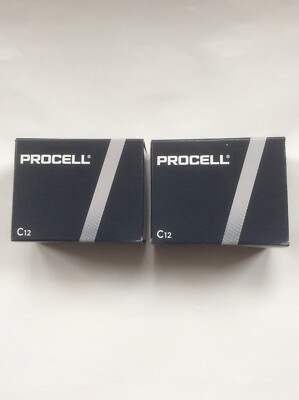 24 Duracell Procell Alkaline Batteries C 12/Box PC1400 Exp. 03-2033