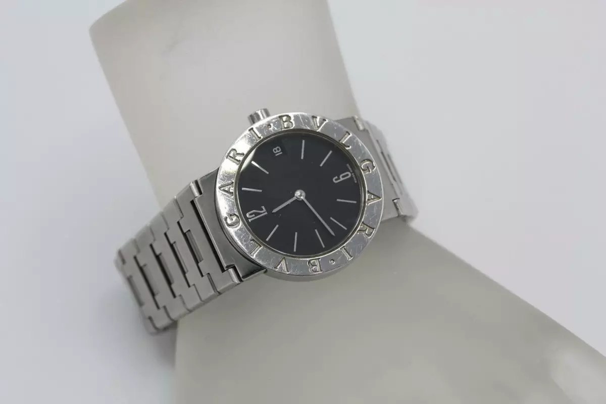 Women's Bvlgari Bulgari BB30SSD Watch Black Dial SS Quartz