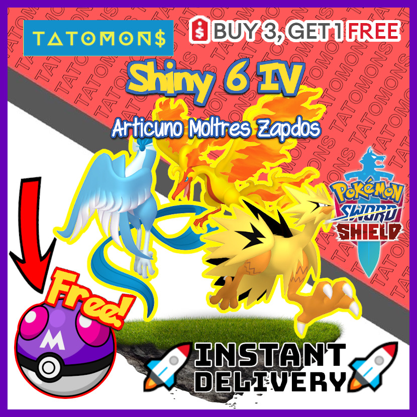 EVENT SHINY 3 GALAR BIRDS | ARTICUNO ZAPDOS MOLTRES | Sword Shield Bundle  Legit