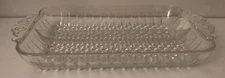 Vintage Clear Glass Crystal Divided Candy Dish 5.5” X 10” X 1.5”
