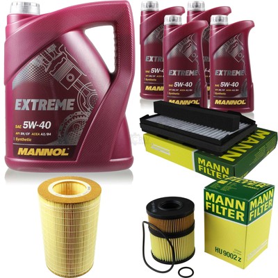 MANN-FILTER Inspektionspaket 9L MANNOL Extreme 5W-40 für Saab 9-5 Kombi 3.0 TiD