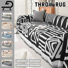 Reemony Sofa Couch Cover Blanket Chenille Series Lounge L Shape Sofa Protector