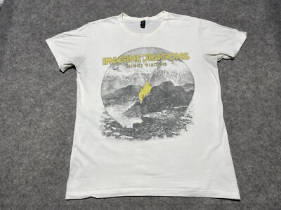 Imagine Dragons Night Visions Distressed 2012 White Shirt Medium Band Concert