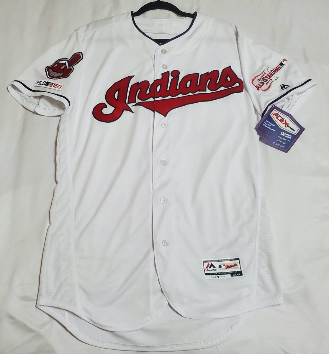 Authentic Majestic 48 XL CLEVELAND INDIANS FLEX BASE Jersey LONG
