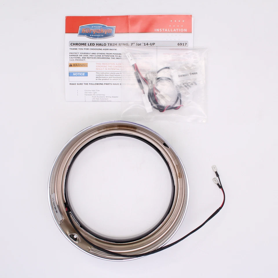 Kuryakyn Cromo 7" Faro LED Halo Borde Anillo Bisel Número de Pieza - 6917 Foto 4 de 4