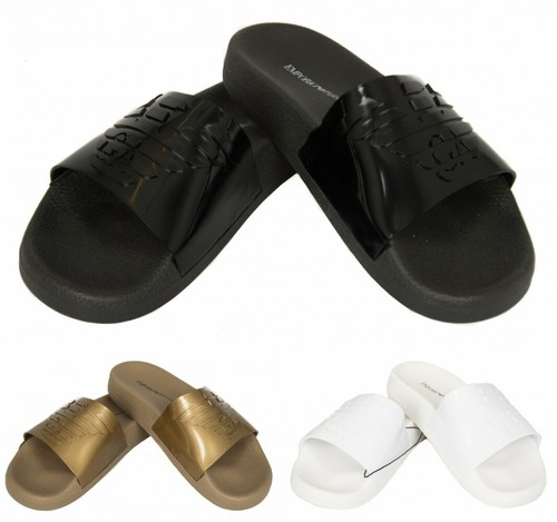 Emporio armani infradito ciabatte mare uomo in outlet, bianco, pvc, 2019,  46 46 - Stileo.it