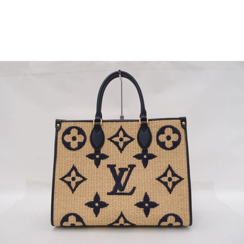 MINT] Louis Vuitton Raffia Onthego MM Tote Bag M57723 Hand  