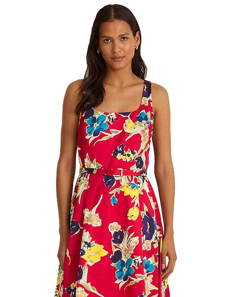 SALE★国内即発!【Ralph Lauren】小花柄♪ボヘミアンマキシDress Lauren Ralph Lauren Women's Pink Floral Print Belted