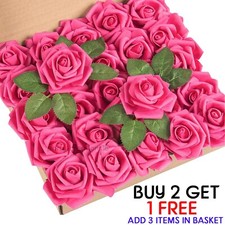 50 Pcs Large 6CM Artificial Flowers Foam Rose Heads Wedding Party Decor Bouquet