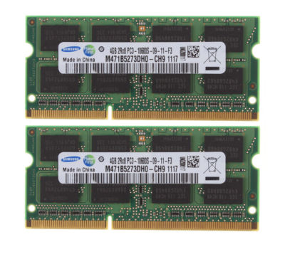 Samsung 8GB 2x 4GB PC3-10600S DDR3 1333MHz 204PIN SODIMM Memory Laptop RAM CL9
