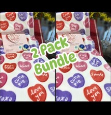 Valentine's Day Conversation Heart Throw Blanket Candy Love 50x60 2 PACK