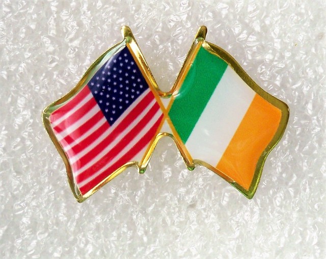 US and Ireland crossed flags lapel pin, made in USA eBay