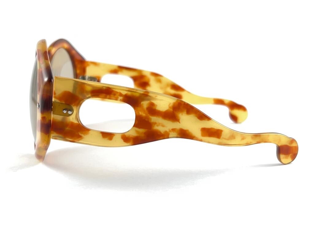 NEW RARE VINTAGE PHILIPPE CHEVALLIER MASK TORTOISE OVERSIZED 1960'S SUNGLASSES image 7