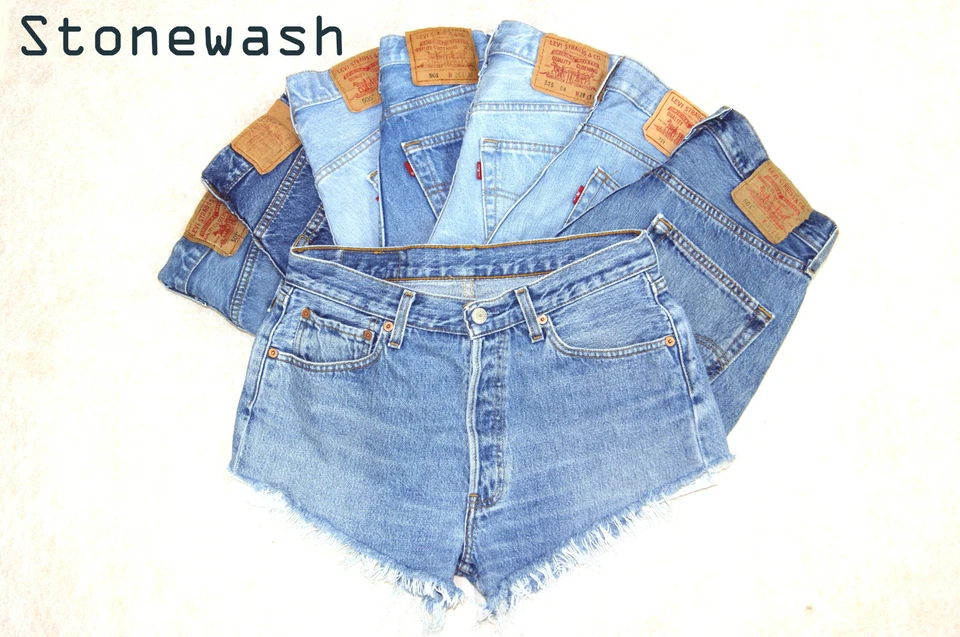 Vintage Womens Levis Denim High Waisted Shorts Jeans Hotpants All Sizes Cut Offs - Image 2 of 4